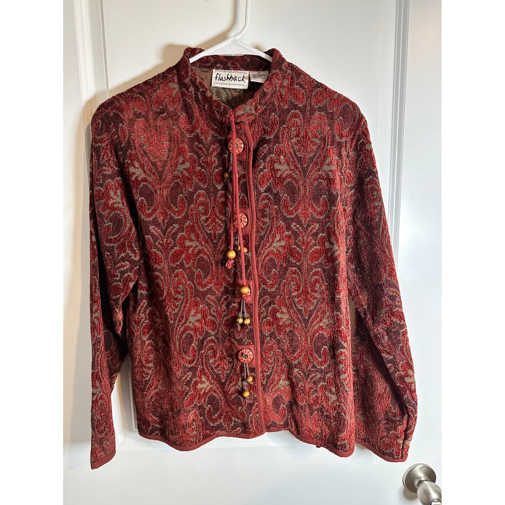 Flashback Tapestry‎ Jacket, Floral Paisley Print, Button Front, Bohemian Style